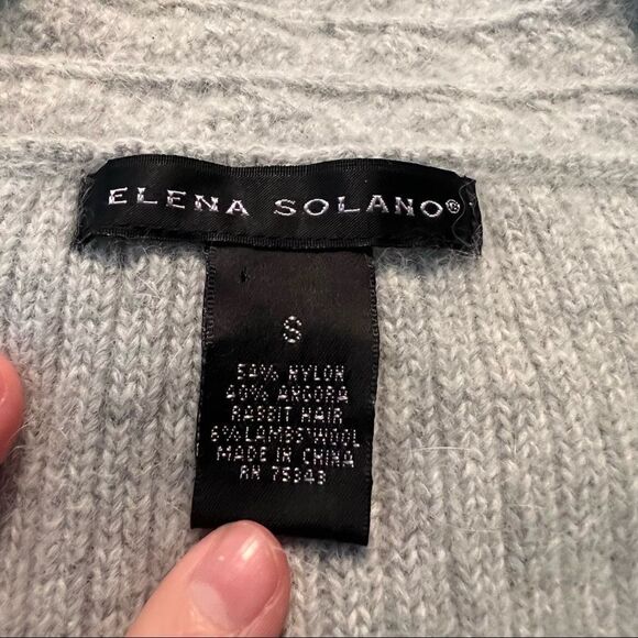 Elena solano short sleeve sweater angora & wool blend sweater - Picture 3 of 8